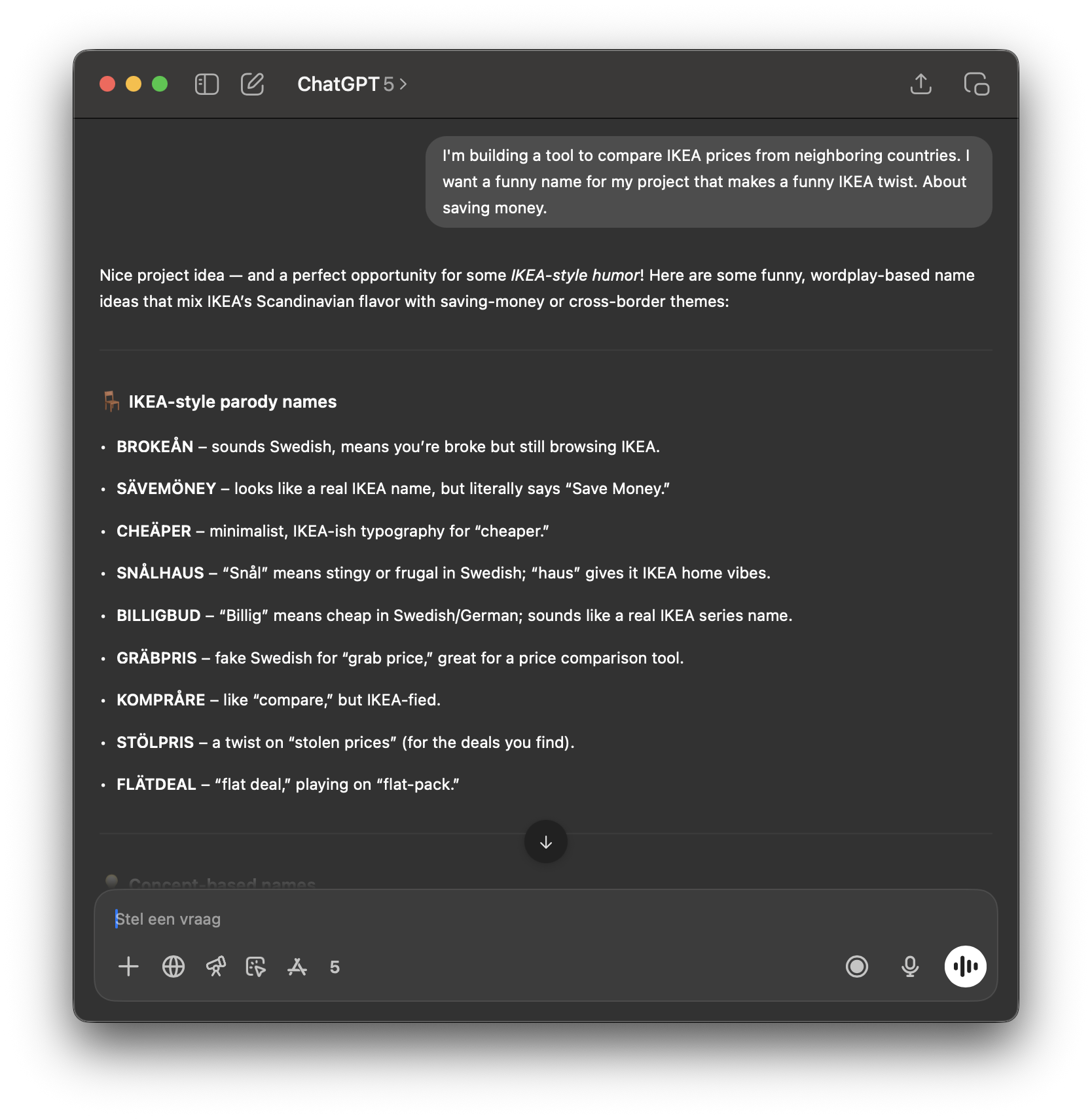 KOMPRÅRE name brainstorm